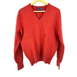 Vintage Peter Scott Lambswool V-Neck Sweater‎ Made in Scotland Mens Knit